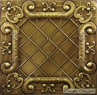 Tin Ceiling Design 502 Antique Plated Brass
