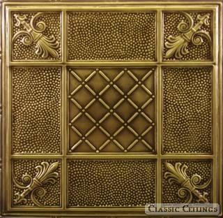 Tin Ceiling Design 523 Antique Plated Brass