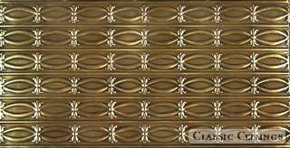 Tin Ceiling Design 606 Antique Plated Brass 2x4